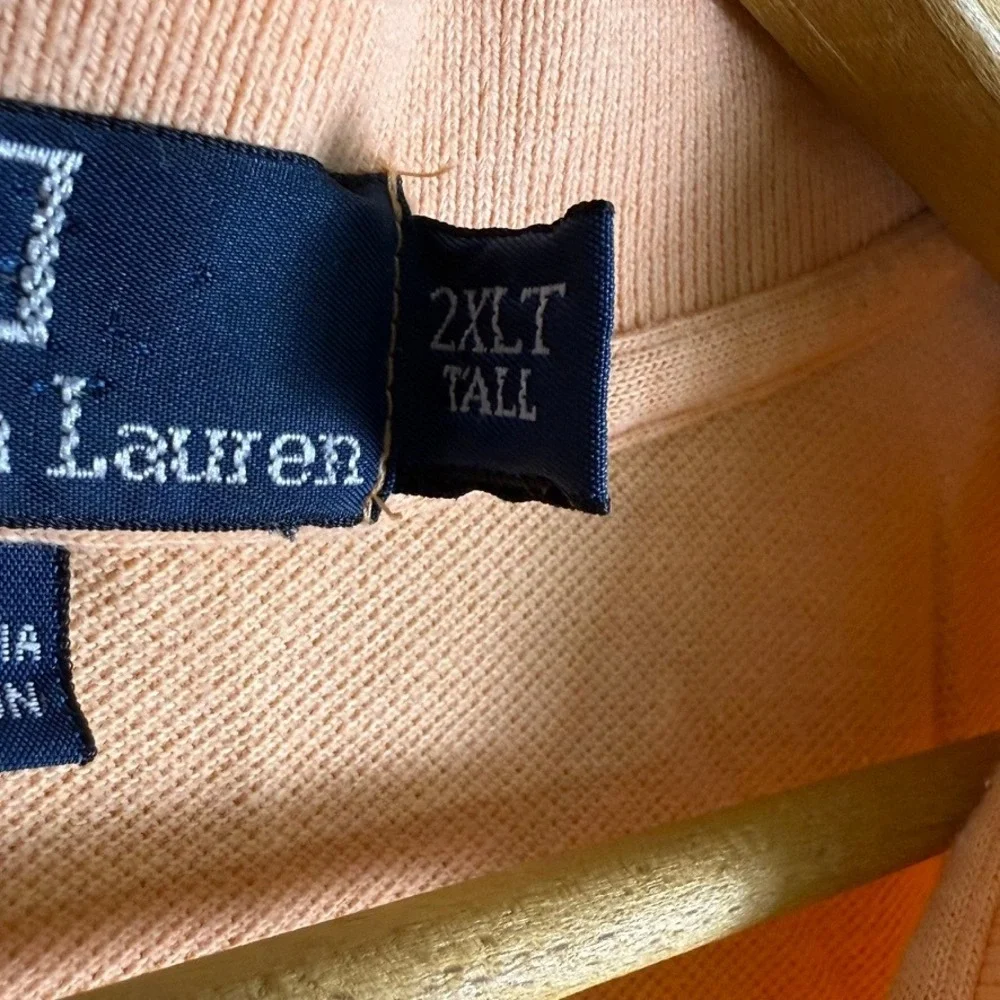 Polo by Ralph Lauren Mens 2XLT Peach Polo Shirt Short Sleeve Classic Fit‎